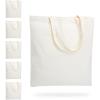 imageHTVRONT Canvas Tote Bag 6 Pack  10 Oz Sublimation Tote Bags Blank Lightweight Reusable Grocery Bags Sustainable Eco Friendly Use for DIY Gift Bags Heat Transfer Sublimation