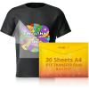 imageHTVRONT DTF Transfer Film for Sublimation  30 Sheets of A4 83117quot DTF Paper for Inkjet Printers Direct to Film Transfer Paper for Cotton T shirts Easy to Use Vivid Colors Easy to IndentifyA4  30 Sheets