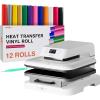 imageHTVRONT Heat Transfer Vinyl Bundle 12 Pack Easy to Weed ampamp Auto Heat Press Machine for T Shirts  15x15
