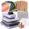 imagePremium Bundle HTVRONT Automatic Heat Press 2  HTVRONT Heat Press Accessories Kit Heat Press Machine for T Shirts with Adjustable Pressure ampamp Higher Heating Height Heats Up Fast and Evenly