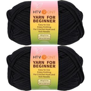 image218 Yards Beginner Easy Purple Crochet ampamp Knitting Yarn  CottonNylon Blend WorstedWeight Medium 4 Yarn for Crochet KitBlack Yarn
