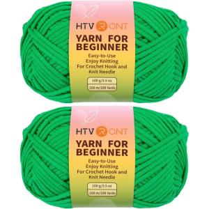 image218 Yards Beginner Easy Purple Crochet ampamp Knitting Yarn  CottonNylon Blend WorstedWeight Medium 4 Yarn for Crochet KitGreen Yarn