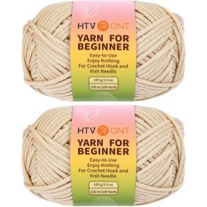 image218 Yards Beginner Easy Purple Crochet ampamp Knitting Yarn  CottonNylon Blend WorstedWeight Medium 4 Yarn for Crochet KitKhaki Yarn