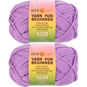 image218 Yards Beginner Easy Purple Crochet ampamp Knitting Yarn  CottonNylon Blend WorstedWeight Medium 4 Yarn for Crochet KitPurple Yarn