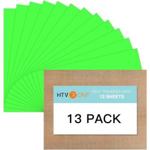 imageBlack HTV Heat Transfer Vinyl Bundle 13 Pack 12quot x 10quot Black Iron on Vinyl for TShirt Heat Transfer Vinyl for Silhouette Cameo or Heat Press MachineNeon Green