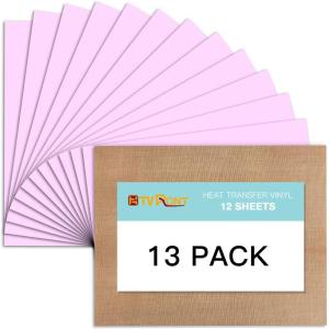 imageBlack HTV Heat Transfer Vinyl Bundle 13 Pack 12quot x 10quot Black Iron on Vinyl for TShirt Heat Transfer Vinyl for Silhouette Cameo or Heat Press MachinePink