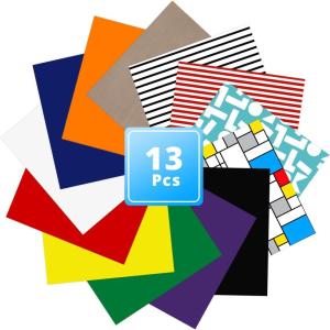 imageBlack HTV Heat Transfer Vinyl Bundle 13 Pack 12quot x 10quot Black Iron on Vinyl for TShirt Heat Transfer Vinyl for Silhouette Cameo or Heat Press MachinePatterned