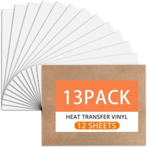 imageBlack HTV Heat Transfer Vinyl Bundle 13 Pack 12quot x 10quot Black Iron on Vinyl for TShirt Heat Transfer Vinyl for Silhouette Cameo or Heat Press MachineWhite