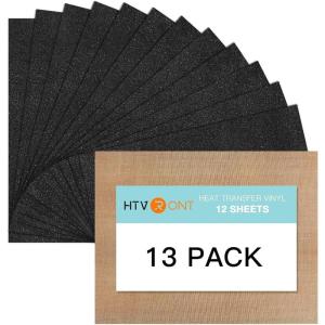 imageBlack HTV Heat Transfer Vinyl Bundle 13 Pack 12quot x 10quot Black Iron on Vinyl for TShirt Heat Transfer Vinyl for Silhouette Cameo or Heat Press MachineBlack Glitter