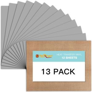imageBlack HTV Heat Transfer Vinyl Bundle 13 Pack 12quot x 10quot Black Iron on Vinyl for TShirt Heat Transfer Vinyl for Silhouette Cameo or Heat Press MachineSilver