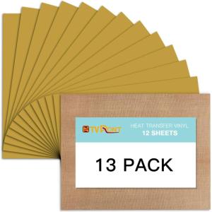 imageBlack HTV Heat Transfer Vinyl Bundle 13 Pack 12quot x 10quot Black Iron on Vinyl for TShirt Heat Transfer Vinyl for Silhouette Cameo or Heat Press MachineGold