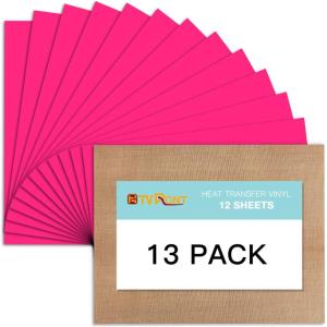 imageBlack HTV Heat Transfer Vinyl Bundle 13 Pack 12quot x 10quot Black Iron on Vinyl for TShirt Heat Transfer Vinyl for Silhouette Cameo or Heat Press MachineNeon Pink