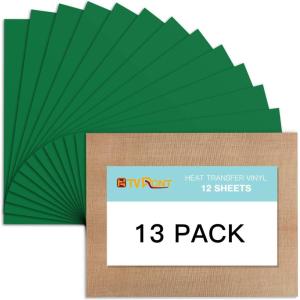 imageBlack HTV Heat Transfer Vinyl Bundle 13 Pack 12quot x 10quot Black Iron on Vinyl for TShirt Heat Transfer Vinyl for Silhouette Cameo or Heat Press MachineGreen