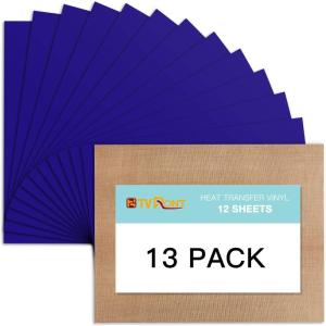 imageBlack HTV Heat Transfer Vinyl Bundle 13 Pack 12quot x 10quot Black Iron on Vinyl for TShirt Heat Transfer Vinyl for Silhouette Cameo or Heat Press MachineBlue