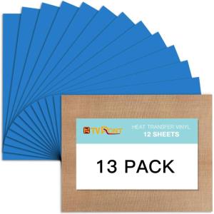 imageBlack HTV Heat Transfer Vinyl Bundle 13 Pack 12quot x 10quot Black Iron on Vinyl for TShirt Heat Transfer Vinyl for Silhouette Cameo or Heat Press MachineLake Blue