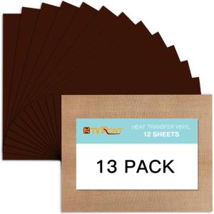 imageBlack HTV Heat Transfer Vinyl Bundle 13 Pack 12quot x 10quot Black Iron on Vinyl for TShirt Heat Transfer Vinyl for Silhouette Cameo or Heat Press MachineBrown