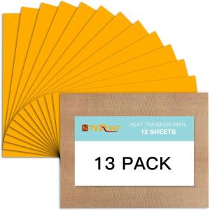 imageBlack HTV Heat Transfer Vinyl Bundle 13 Pack 12quot x 10quot Black Iron on Vinyl for TShirt Heat Transfer Vinyl for Silhouette Cameo or Heat Press MachineYellow