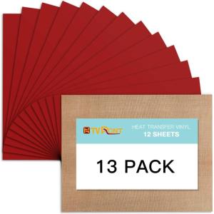 imageBlack HTV Heat Transfer Vinyl Bundle 13 Pack 12quot x 10quot Black Iron on Vinyl for TShirt Heat Transfer Vinyl for Silhouette Cameo or Heat Press MachineRed