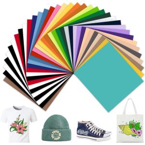 imageHTV Heat Transfer Vinyl Bundle  36 Pack Iron on Vinyl for T Shirts 12quotx10quot Vinyl Sheets 28 Assorted Colors for DIY Fabrics TShirts Easy to Cut ampamp Weed for Heat Vinyl Design36 Pack Multi Colors