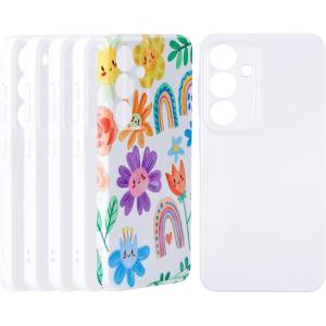 imageHTVRONT 6PCS Sublimation Phone Case Blanks Bulk Compatible with iPhone 15 Glossy Sublimation Customize Phone Case Hard Cell Phone Coated Basic Cases Sublimation Blanks Custom Phone Cover ShockproofGalaxy S25 Plus