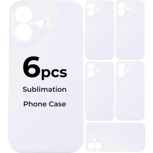 imageHTVRONT 6PCS Sublimation Phone Case Blanks Bulk Compatible with iPhone 15 Glossy Sublimation Customize Phone Case Hard Cell Phone Coated Basic Cases Sublimation Blanks Custom Phone Cover ShockproofiPhone16
