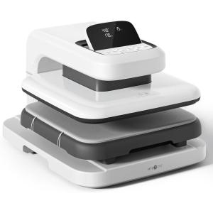 imageHTVRONT Auto Heat Press 2  Heat Press Machine for T Shirts with Adjustable Pressure ampamp Higher Heating Height Heats Up Fast ampamp Evenly Heat Press 15x15 for HTV Sublimation Heat Transfer ProjectsDaisy White