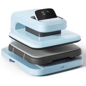 imageHTVRONT Auto Heat Press 2  Heat Press Machine for T Shirts with Adjustable Pressure ampamp Higher Heating Height Heats Up Fast ampamp Evenly Heat Press 15x15 for HTV Sublimation Heat Transfer ProjectsBubble Blue