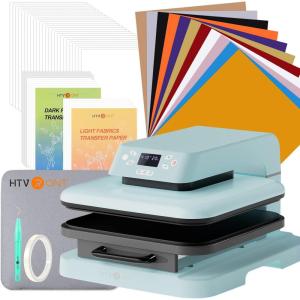 imageHTVRONT Auto Heat Press Machine with 52 Pcs Heat Press Accessories  AllinONE Kit