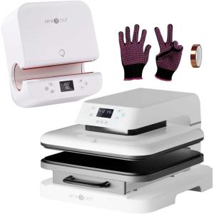 imageHTVRONT Auto Tumber Heat Press  Auto Heat Press  150 Sheets Sublimation Paper 85x11  Heat Resistant Gloves  Heat Tape