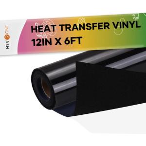 imageHTVRONT Black Flock HTV Heat Transfer Vinyl12 x 6FT Flock HTV Vinyl Roll for TShirts Flocked Iron on Vinyl for All Cutting Machines Easy to Cut ampamp Weed BlackBlack