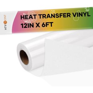 imageHTVRONT Black Flock HTV Heat Transfer Vinyl12 x 6FT Flock HTV Vinyl Roll for TShirts Flocked Iron on Vinyl for All Cutting Machines Easy to Cut ampamp Weed BlackWhite