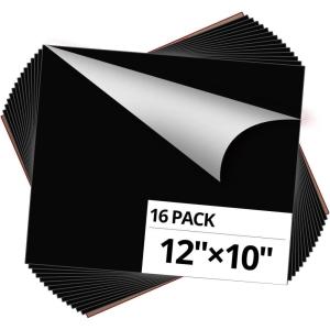 imageHTVRONT Black Heat Transfer Vinyl Bundle 16 Pack Iron on Vinyl 12x10inch Easy Weed HTV Vinyl for TShirt with Teflon Sheet
