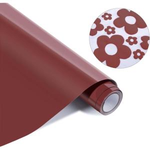 imageHTVRONT Cow Print HTV Vinyl  12quot x 8ft Cow Printed Animal Pattern Iron on Vinyl for Cricut ampamp Silhouette Cameo Cow Printed Heat Transfer Vinyl for Shirts  Easy to Cut ampamp Weed for Heat Vinyl DesignDReddish Brown Puff