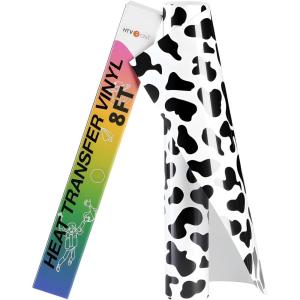 imageHTVRONT Cow Print HTV Vinyl  12quot x 8ft Cow Printed Animal Pattern Iron on Vinyl for Cricut ampamp Silhouette Cameo Cow Printed Heat Transfer Vinyl for Shirts  Easy to Cut ampamp Weed for Heat Vinyl DesignAAnimal Printed