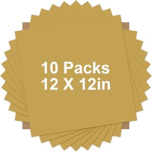 imageHTVRONT HTV Heat Transfer Vinyl Bundle  100 Pack 12  10in Heat Transfer Vinyl for TShirt 43 Assorted Colors HTV Vinyl Bundle for All Cutter Machine Easy to Cut ampamp Weed ampamp Transfer Iron on VinylGold 1