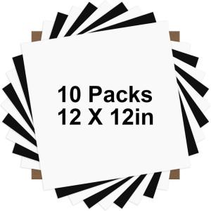 imageHTVRONT HTV Heat Transfer Vinyl Bundle  100 Pack 12  10in Heat Transfer Vinyl for TShirt 43 Assorted Colors HTV Vinyl Bundle for All Cutter Machine Easy to Cut ampamp Weed ampamp Transfer Iron on VinylBlack  White