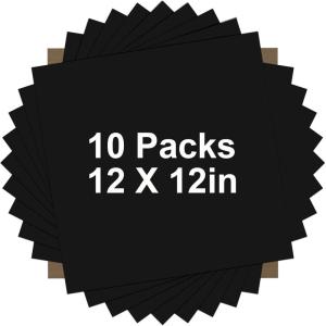 imageHTVRONT HTV Heat Transfer Vinyl Bundle  100 Pack 12  10in Heat Transfer Vinyl for TShirt 43 Assorted Colors HTV Vinyl Bundle for All Cutter Machine Easy to Cut ampamp Weed ampamp Transfer Iron on VinylBlack 1
