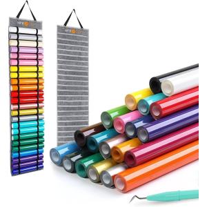 imageHTVRONT HTV Heat Transfer Vinyl Bundle  20 Pack 12 x 3FT ampamp Vinyl Roll Storage with 24 Compartments