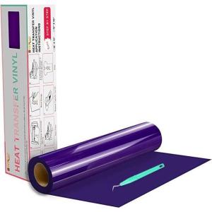 imageHTVRONT HTV Heat Transfer Vinyl12 x 3FT Turquoise HTV Vinyl Roll for TShirts Iron on Vinyl for All Cutting Machines ampamp Heat Press Machine Easy to Cut ampamp Weed Vinyl Heat Transfer TurquoiseCPurple