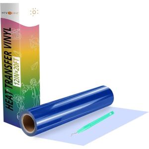 imageHTVRONT HTV Heat Transfer Vinyl12 x 3FT Turquoise HTV Vinyl Roll for TShirts Iron on Vinyl for All Cutting Machines ampamp Heat Press Machine Easy to Cut ampamp Weed Vinyl Heat Transfer TurquoiseCRoyal Blue