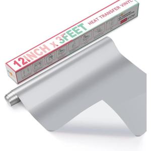 imageHTVRONT HTV Heat Transfer Vinyl12 x 3FT Turquoise HTV Vinyl Roll for TShirts Iron on Vinyl for All Cutting Machines ampamp Heat Press Machine Easy to Cut ampamp Weed Vinyl Heat Transfer TurquoiseCSilver