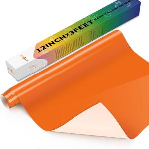 imageHTVRONT HTV Heat Transfer Vinyl12 x 3FT Turquoise HTV Vinyl Roll for TShirts Iron on Vinyl for All Cutting Machines ampamp Heat Press Machine Easy to Cut ampamp Weed Vinyl Heat Transfer TurquoiseCOrange
