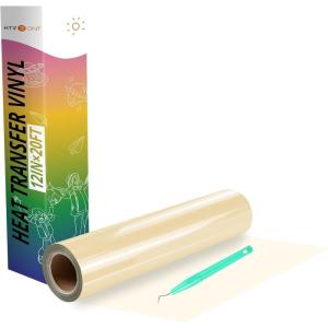 imageHTVRONT HTV Heat Transfer Vinyl12 x 3FT Turquoise HTV Vinyl Roll for TShirts Iron on Vinyl for All Cutting Machines ampamp Heat Press Machine Easy to Cut ampamp Weed Vinyl Heat Transfer TurquoiseCCream