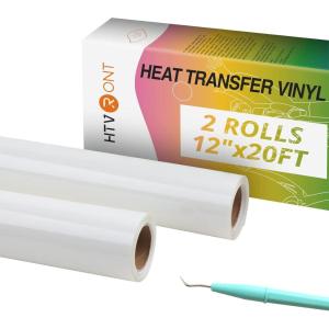 imageHTVRONT HTV Heat Transfer Vinyl12 x 3FT Turquoise HTV Vinyl Roll for TShirts Iron on Vinyl for All Cutting Machines ampamp Heat Press Machine Easy to Cut ampamp Weed Vinyl Heat Transfer TurquoiseCWhite  White