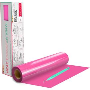 imageHTVRONT HTV Heat Transfer Vinyl12 x 3FT Turquoise HTV Vinyl Roll for TShirts Iron on Vinyl for All Cutting Machines ampamp Heat Press Machine Easy to Cut ampamp Weed Vinyl Heat Transfer TurquoiseCPink