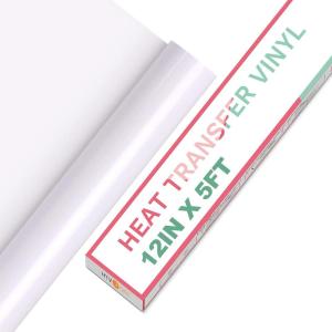 imageHTVRONT HTV Vinyl Rolls Heat Transfer Vinyl  12quot x 5ft Aqua Blue HTV Vinyl for Shirts Iron on Vinyl for All Cutter Machine  Easy to Cut ampamp Weed for Heat Vinyl Design Aqua BlueWhite