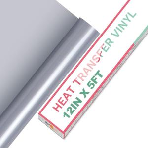 imageHTVRONT HTV Vinyl Rolls Heat Transfer Vinyl  12quot x 5ft Aqua Blue HTV Vinyl for Shirts Iron on Vinyl for All Cutter Machine  Easy to Cut ampamp Weed for Heat Vinyl Design Aqua BlueSilver