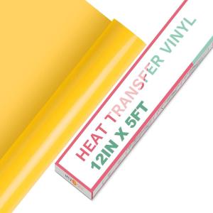 imageHTVRONT HTV Vinyl Rolls Heat Transfer Vinyl  12quot x 5ft Aqua Blue HTV Vinyl for Shirts Iron on Vinyl for All Cutter Machine  Easy to Cut ampamp Weed for Heat Vinyl Design Aqua BlueYellow