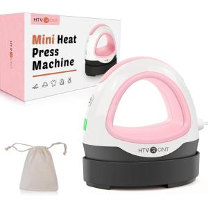 imageHTVRONT Heat Press Mini Iron for Crafting Mini Heat Press Machine for T Shirts AutoOff Small Heat Press Portable Iron Press for Heating TransferPinkPink