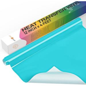 imageHTVRONT Heat Transfer Vinyl Roll 12quot x 4FT Turquoise HTV Vinyl for TShirts Turquoise Iron on Vinyl for All Cutting Machines  Easy to Cut ampamp Weed for HTV Heat Transfer Vinyl Design TurquoiseTurquoise